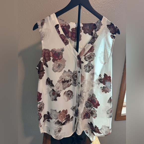 Maurices Tops - Maurices Floral Print Top - Brown, Pink and Cream